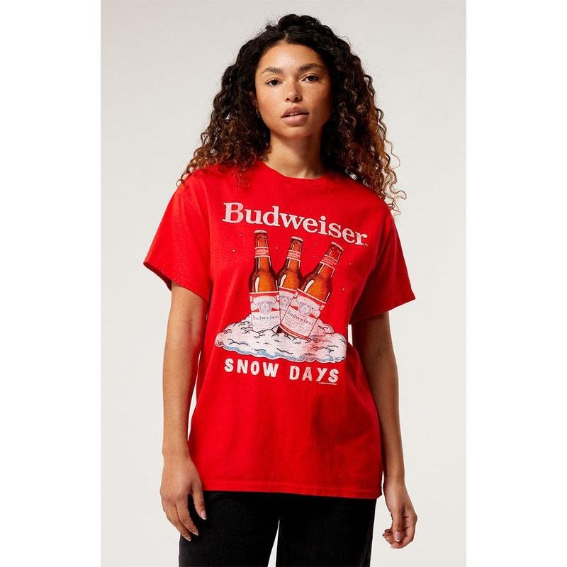 Junk Food Women's Budweiser Snow Days T-Shirt Hoodie, Sweatshirt | HypeCrazeTee.com