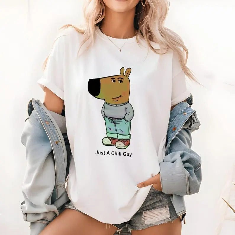 Just A Chill Guy Meme T-shirt, I am Just A Chill Guy Shirt - Unisex T-shirt Classic Cotton - Graphic Tees For Women And Men