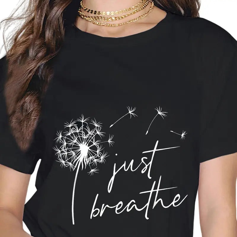 Just Breathe Dandelion, Inspirational Quotes T-Shirt Hoodie, Sweatshirt | HypeCrazeTee.com