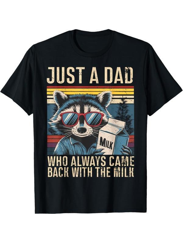 Just a Dad Who Always Came Back with the Milk Funny Dad T-Shirt, Gift for Men for Woman, Menswear Graphic Tee Casual Top...