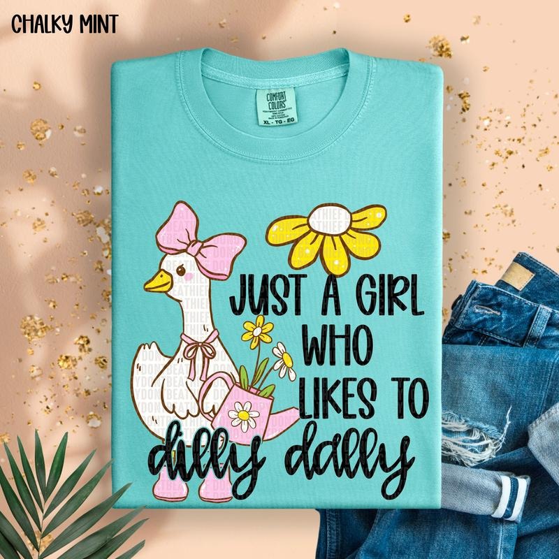 Just a girl who likes to Dilly Dally DTF Transfers - THIS IS NOT A SHIRT Hoodie, Sweatshirt | HypeCrazeTee.com