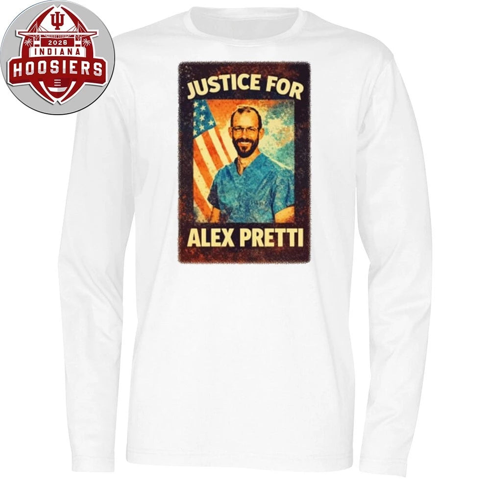 Justice For Alex Jeffery Pretti 1988-2026 USA Flag Hoodie T-Shirt