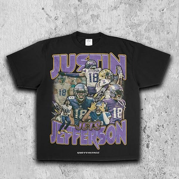 Justin Jefferson Tee for Men - Soft and Comfortable Shirt - Menswear - Graphic T-Shirt Hoodie, Sweatshirt | HypeCrazeTee.com