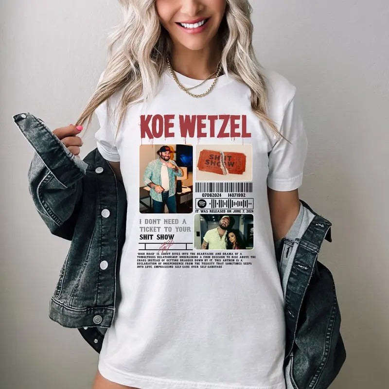 K0e WetzeI Inspired Graphic Tee, Concert Outfit, Western Clothing, Tour Merch, Unisex Short Sleeve Tee Shirt, Casual...