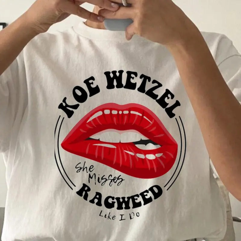 K0e WetzeI She Misses Ragweed Like I D0 T Shirt, Concert Out, Country Music Top, K0e Fan Merch, Unisex Short Sleeve Tee...