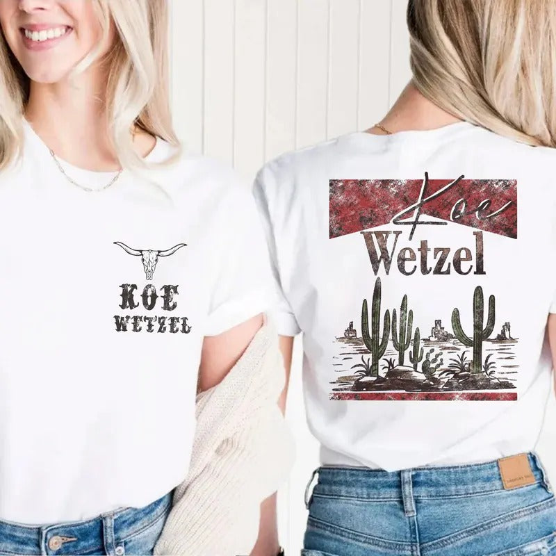 K0e WetzeI Western 2 Sides Tee, Concert Outfit, Country Music Clothes, Unisex Short Sleeve Tee Shirt, Casual Clothing...