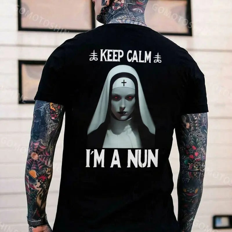 KEEP CALM I'M NUN Evil Nun Print Men's T-Shirt Hoodie, Sweatshirt | HypeCrazeTee.com