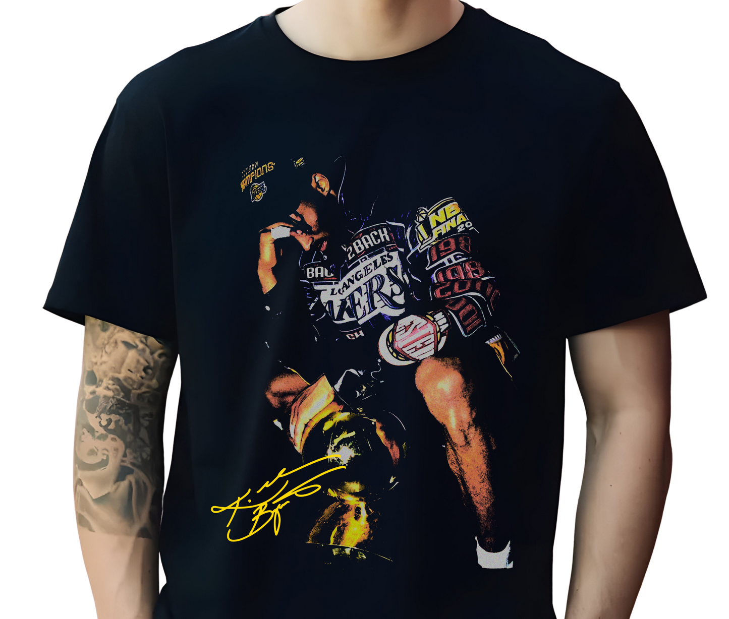 Kobe Bryant Black Mamba LA Lakers Back 2 Back Champs Graphic Tee – Retro Basketball T-Shirt