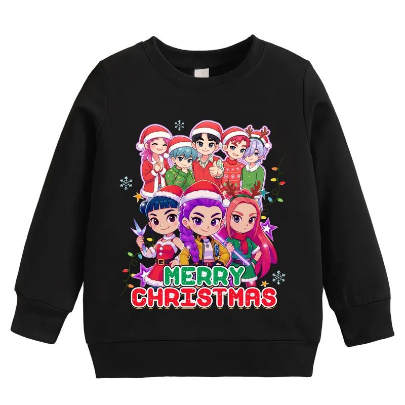 KPDH Huntrix Christmas Sweatshirt, Merry Huntrix Christmas Shirt, Kpop Demon Hunters Mira, Rumi, Zoey, Derpy Tiger Tee,...