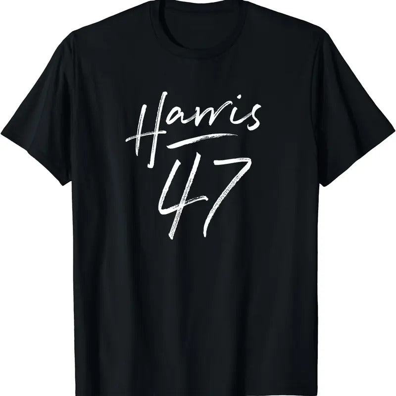 Kamala Harris 47 Feminine Script for Women Girls Harris 2024 T-Shirt Hoodie, Sweatshirt | HypeCrazeTee.com