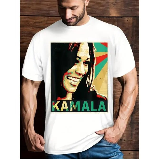 Kamala Harris T-Shirt, Kamala Campaign for President T-Shirt, Men's, Men's Fun Pattern T-Shirt, Short Sleeve Novelty...