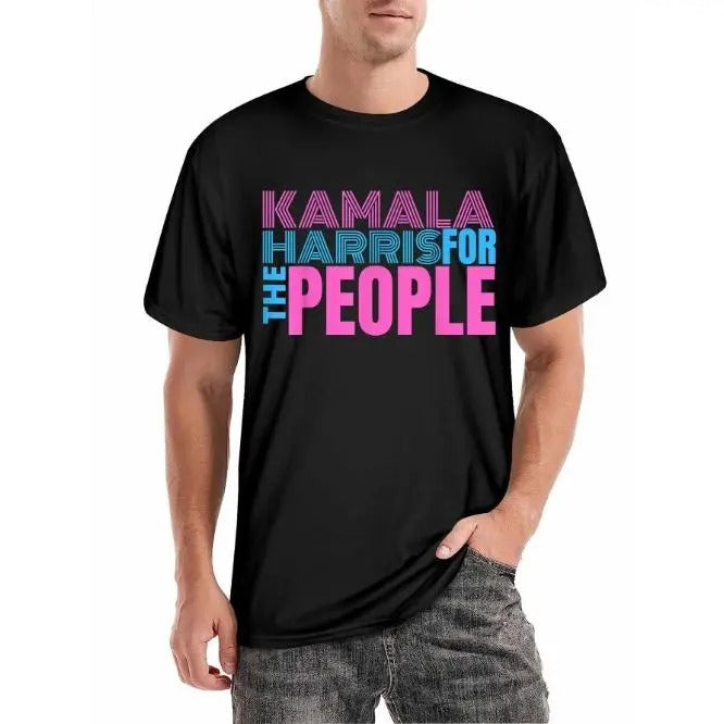 Kamala Harris for the People T-shirt Kamala Harris lettering - Men's Presidential T-shirt, Men's Fun Graphic Humorous...