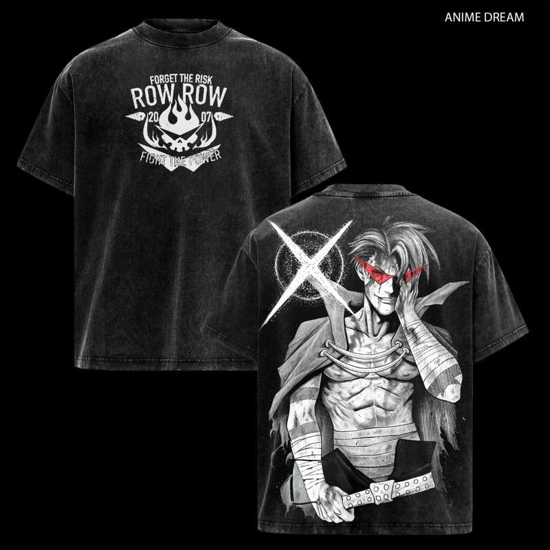 Kamina - Tengen Toppa Gurren Lagann Anime Double Printed Vintage Washed Tee Unisex Oversize Heavyweight Cotton T-shirt...