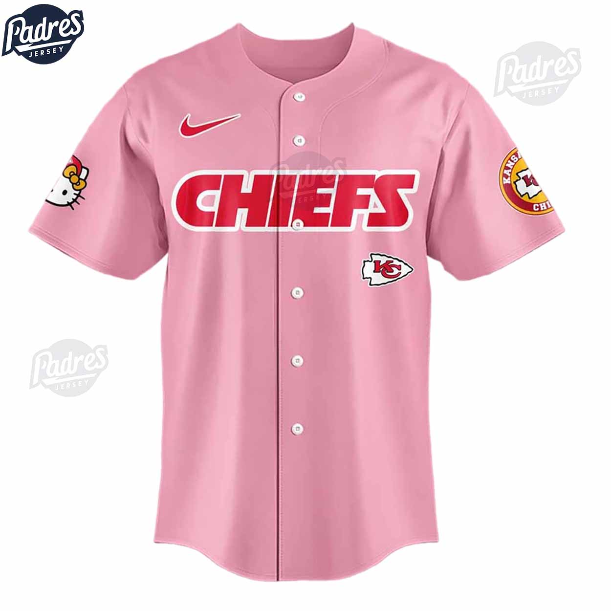 Kansas City Chiefs Hello Kitty Pink Baseball Jersey Outfit - Padres Jersey Oasis: Elevate Your Baseball Style Game