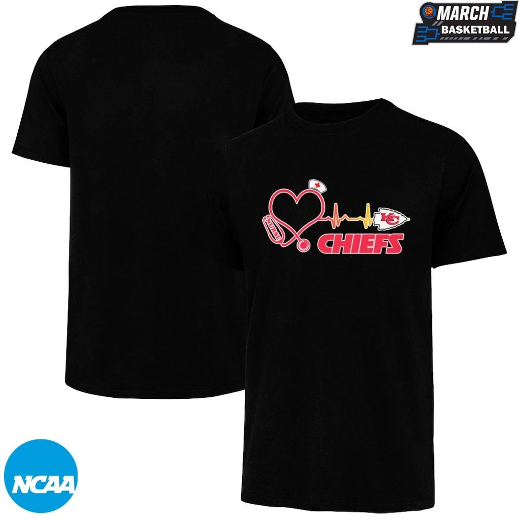 Kansas City Chiefs Nurse Heartbeat Stethoscope T-shirts