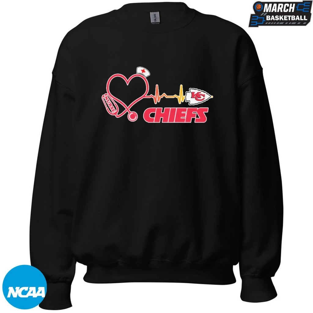 Kansas City Chiefs Nurse Heartbeat Stethoscope T-shirts