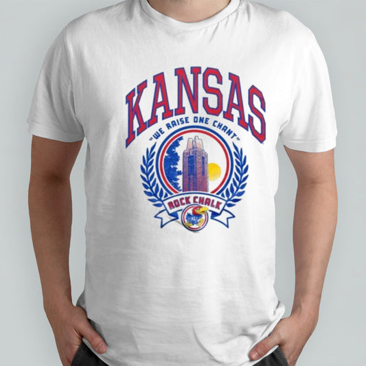 Kansas Jayhawks We Raise One Chant Rock Chalk Shirt