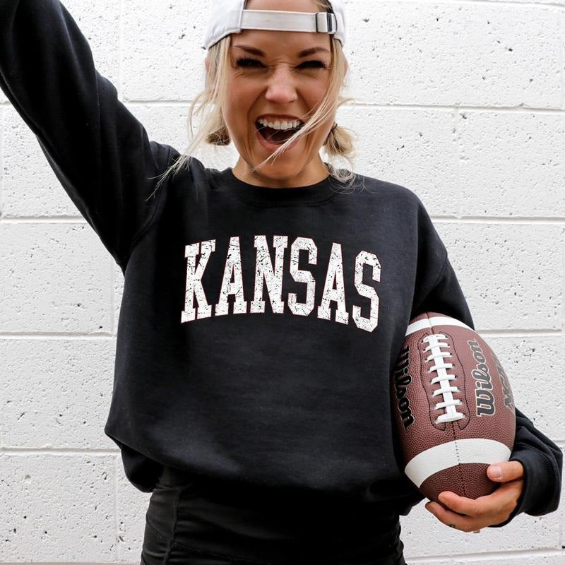 Kansas, Football, Sports, Game Day, Big Game, Touchdown, Tailgate Party, University, College, State Sweatshirt, Women's...