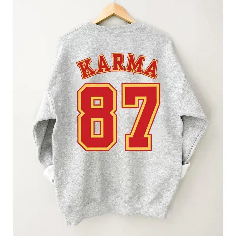 Karma 87 Sweatshirt, Trendy Sweatshirt T-Shirts, Hoodie | HypeCrazeTee.com