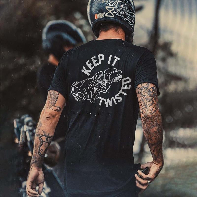 Keep It Twisted Printed Casual Men's T-shirt - Naughty Clothes Men Cotton Menswear Hoodie, Sweatshirt | HypeCrazeTee.com