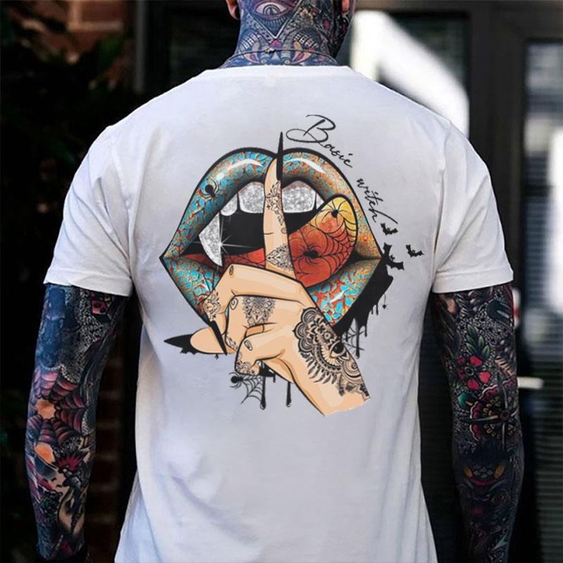 Keep Silence Gothic Style Lips Print Men's T-shirt Hoodie, Sweatshirt | HypeCrazeTee.com