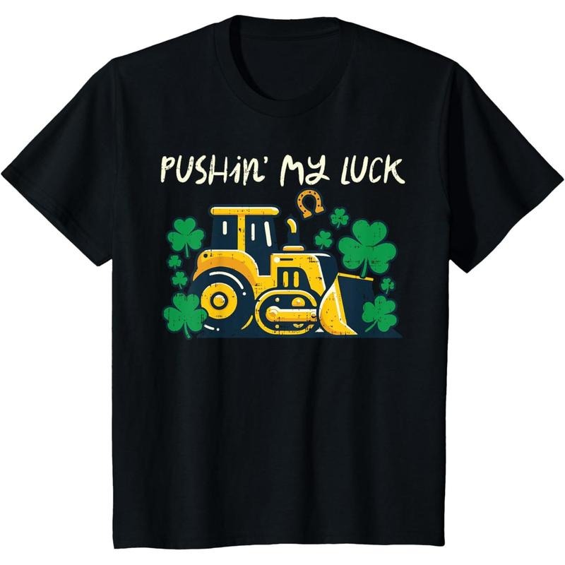 Kids St Patricks Day Bulldozer Saint Paddys Construction Boys Kid T-Shirt made in USA Hoodie, Sweatshirt | HypeCrazeTee.com