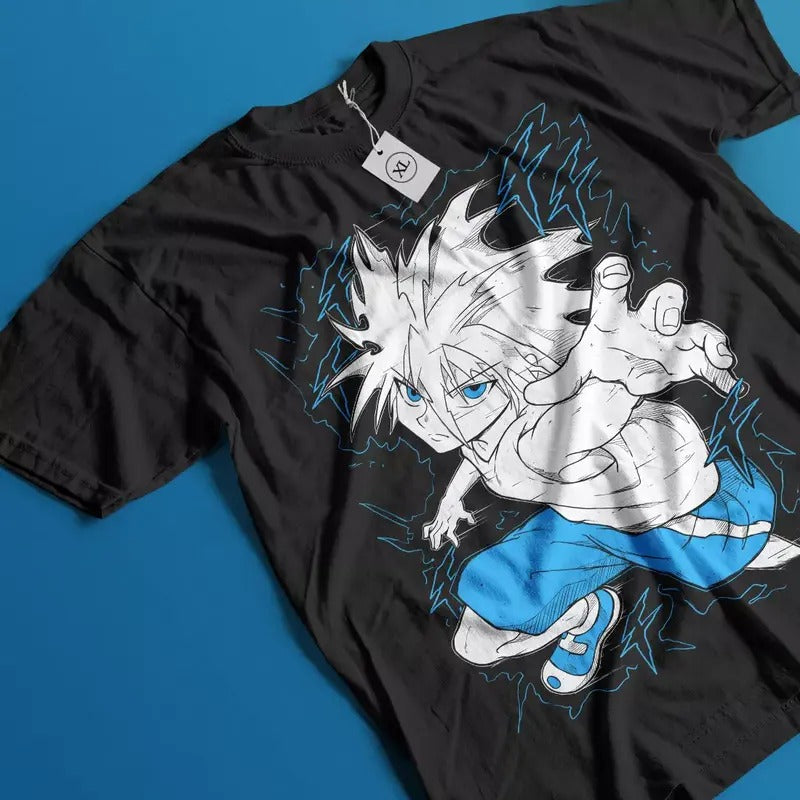 Killua T-Shirt Gon Hunter X Hunter Tshirt HXH Anime Hisoka Meruem Hisoka Shirt Hoodie, Sweatshirt | HypeCrazeTee.com