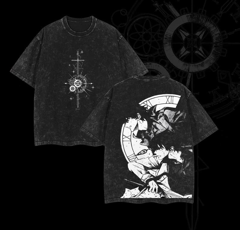 Kim Dokja - Omniscient Reader's Viewpoint Anime Double Printed Washed Tee Unisex Oversize Lightweight Cotton T-Shirt,...