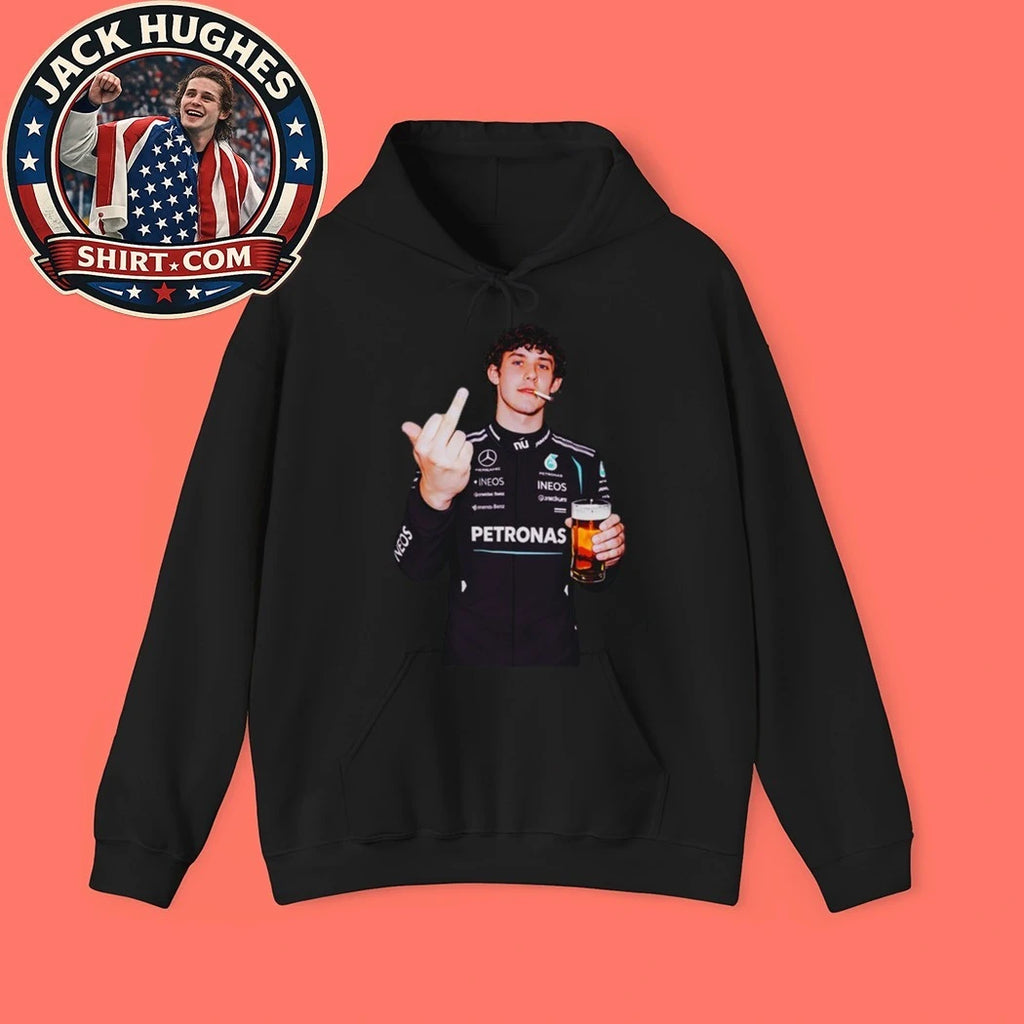 Kimi Antonelli F1 Flipping The Bird Smoking And Drinking Beer Shirt