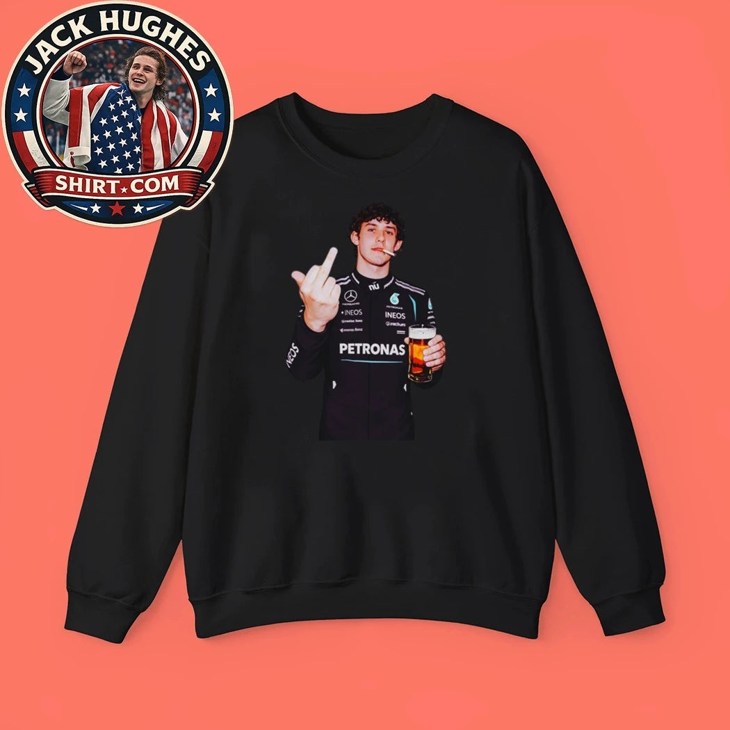 Kimi Antonelli F1 Flipping The Bird Smoking And Drinking Beer Shirt