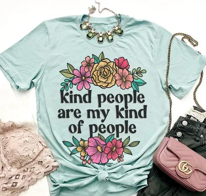 Kind People Tees Kind Humans Tshirt Nice Person T-shirt Floral Kind Tee Flower People T-shirt Boquet Floral Tshirt People...