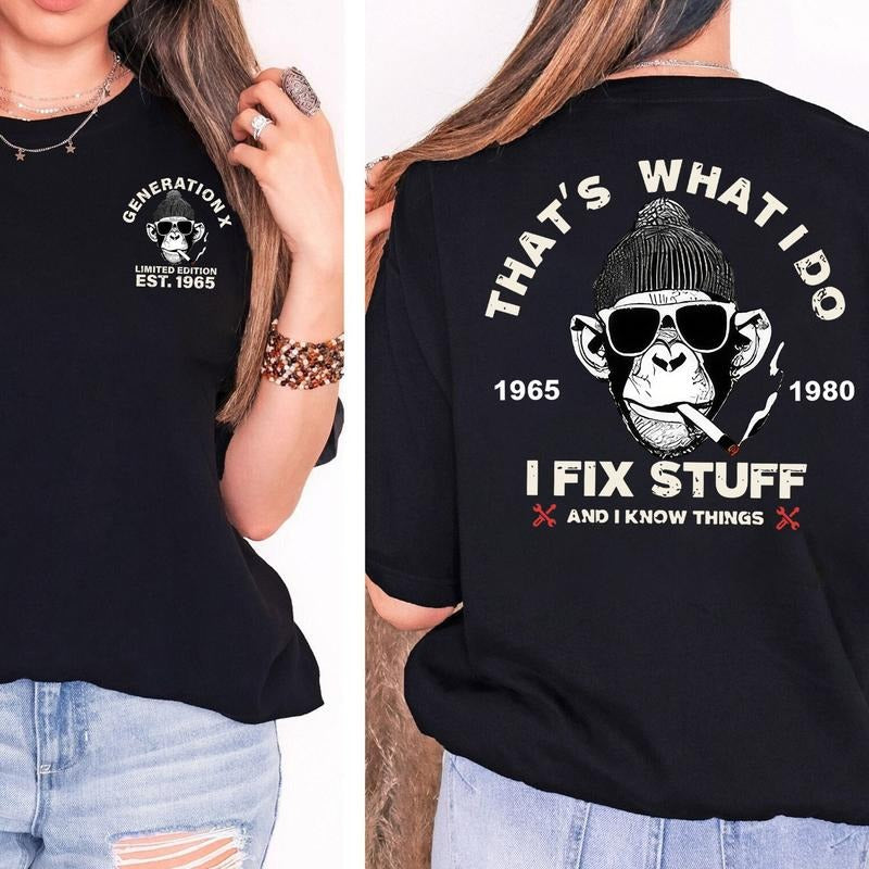 KingZlia Shop Generation X Custom Year Badass Generation T-shirt - 100% Cotton Unisex Comfort Top with Classic Collar,...