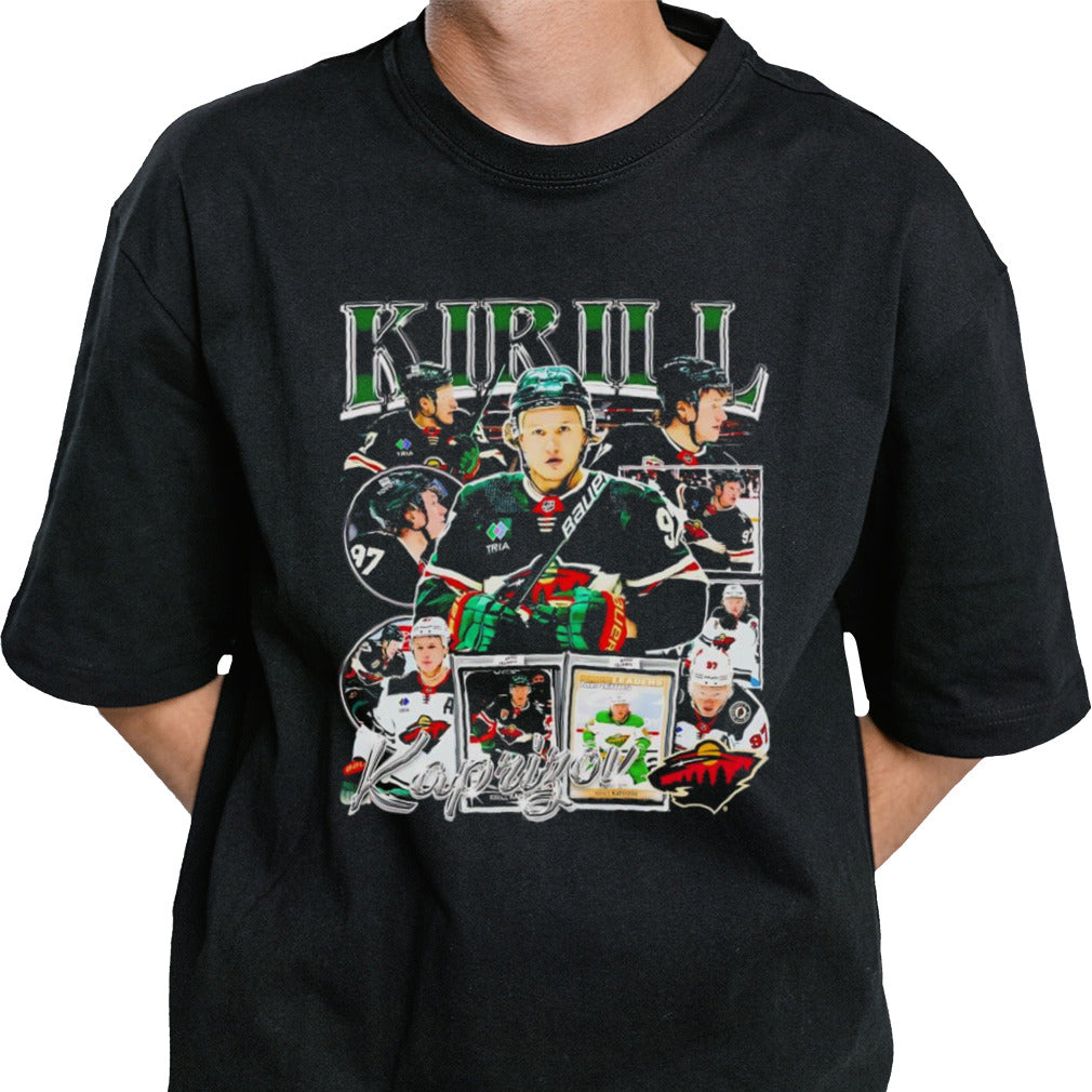 Kirill Kaprizov Wild Hockey Player Vintage Style Retro Shirt