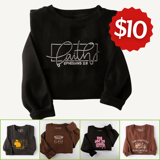 $10 Embroidered Crewneck Sweatshirt