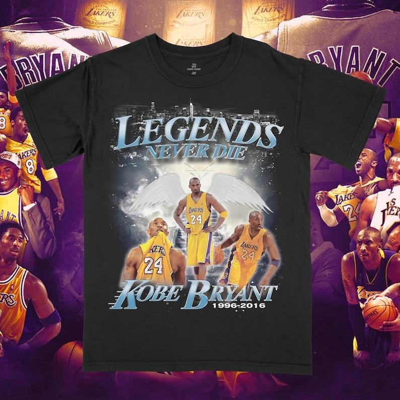 Kobe Bryant "Legends Never Die" Forever graphic Oversize Print T-shirt Hoodie, Sweatshirt | HypeCrazeTee.com