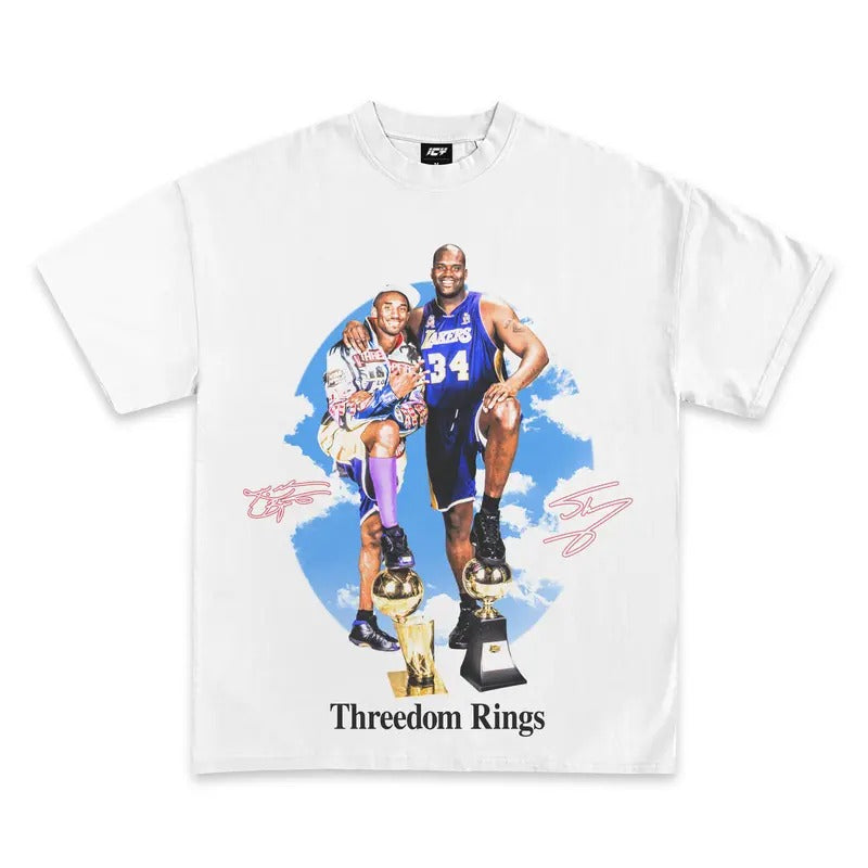Kobe and Shaq Threedom Rings Graphic T-Shirt Hoodie, Sweatshirt | HypeCrazeTee.com