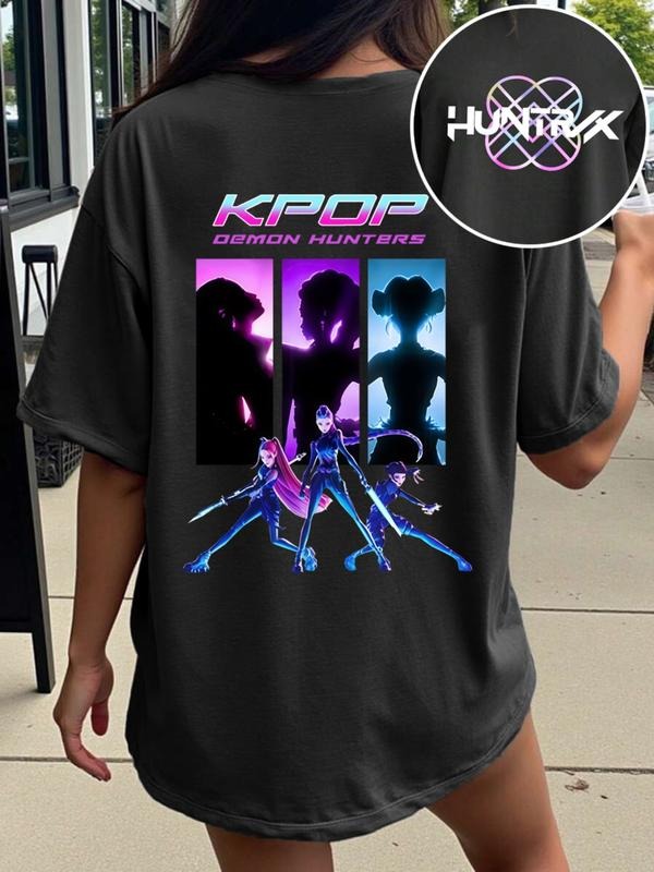 Korean Hunter X Hunter T-Shirt Top, Cartoon Style Loose Fit Casual Summer Clothing, Korean Fashion Gift for Women Home...
