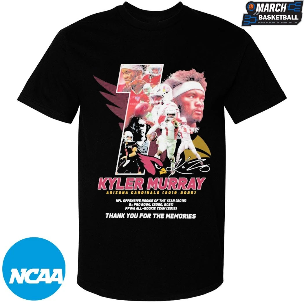 Kyler Murray’s Arizona Cardinals 2019-2025 Thank You For The Memories Signature T-shirts