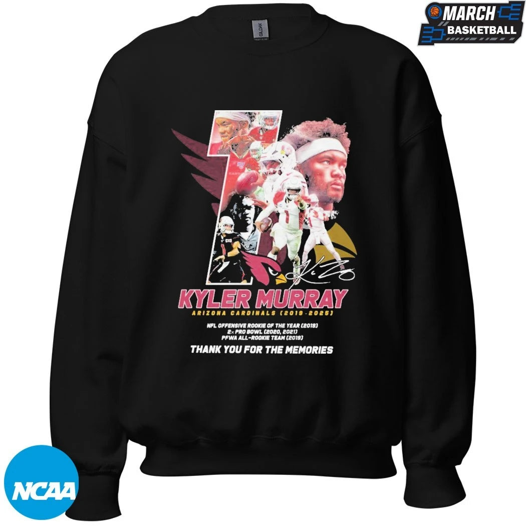 Kyler Murray’s Arizona Cardinals 2019-2025 Thank You For The Memories Signature T-shirts
