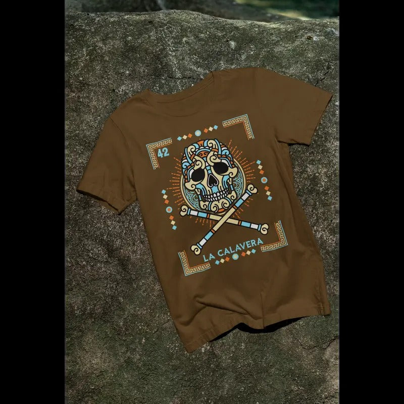 LA CALAVERA DIA DE LOS MUERTOS LOTERIA T SHIRT Cultural Cotton Top Hoodie, Sweatshirt | HypeCrazeTee.com