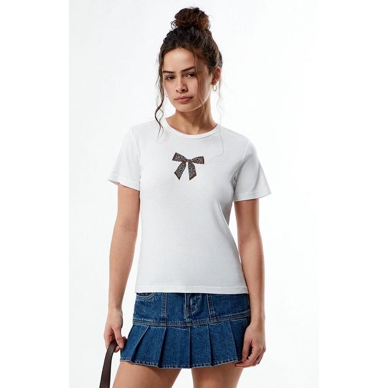 PS / LA Women's Bandana Bow Skimmer T-Shirt Hoodie, Sweatshirt | HypeCrazeTee.com