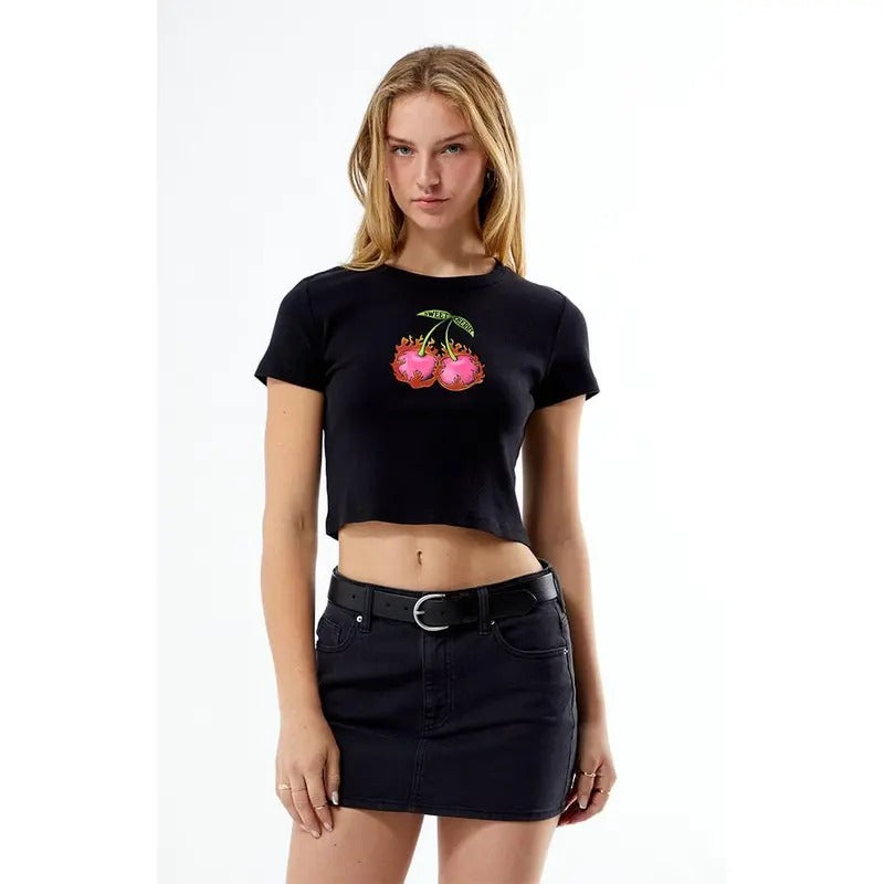 PS / LA Women's Flaming Cherries Baby T-Shirt Hoodie, Sweatshirt | HypeCrazeTee.com