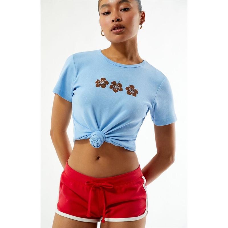 PS / LA Women's Hibiscus Repeat Skimmer T-Shirt Hoodie, Sweatshirt | HypeCrazeTee.com