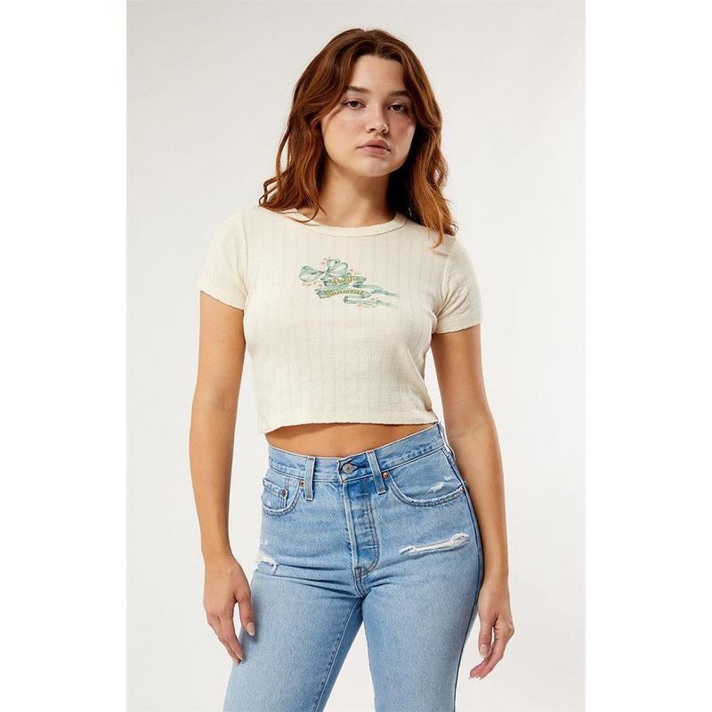PS / LA Women's Pacific Sunwear Bow Ribbon Pointelle T-Shirt Hoodie, Sweatshirt | HypeCrazeTee.com