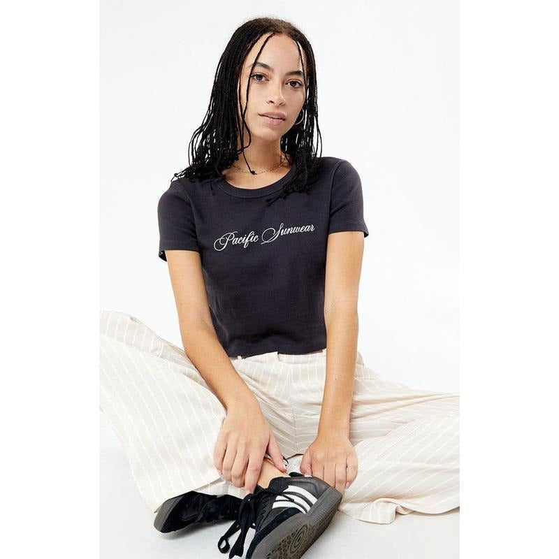 PS / LA Women's Pacific Sunwear Script Baby T-Shirt Hoodie, Sweatshirt | HypeCrazeTee.com