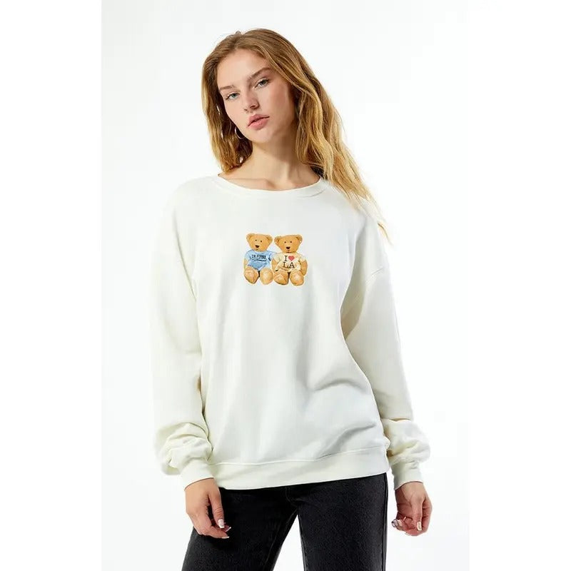 PS / LA Women's Teddys Crew Neck Sweatshirt T-Shirts, Hoodie | HypeCrazeTee.com
