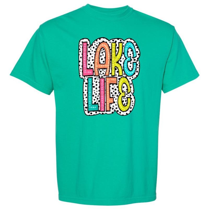 LAKE LIFE Neon Spotted Comfort Colors T-Shirt Hoodie, Sweatshirt | HypeCrazeTee.com