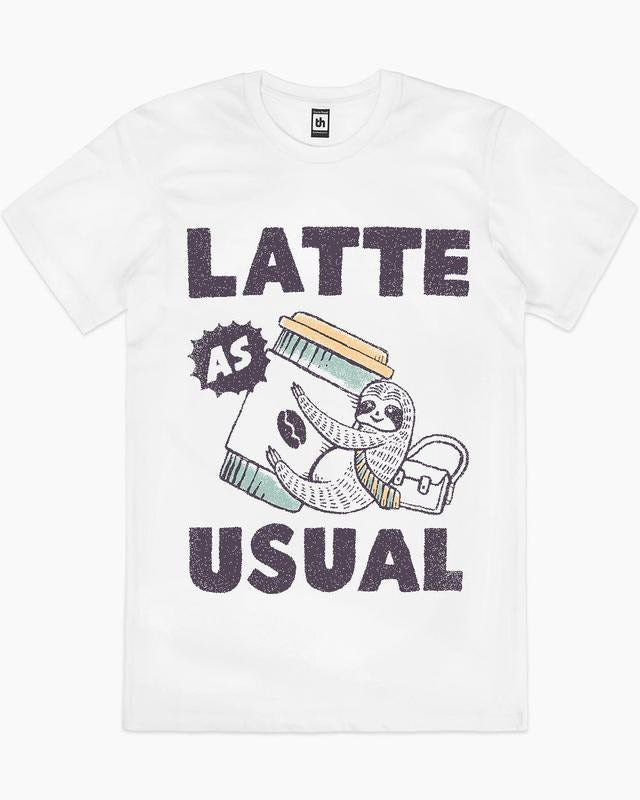 LATTE AS USUAL T-SHIRT, Men Summer Fashion Cotton, Cotton Menswear, S to 3XL Soft Top Hoodie, Sweatshirt | HypeCrazeTee.com