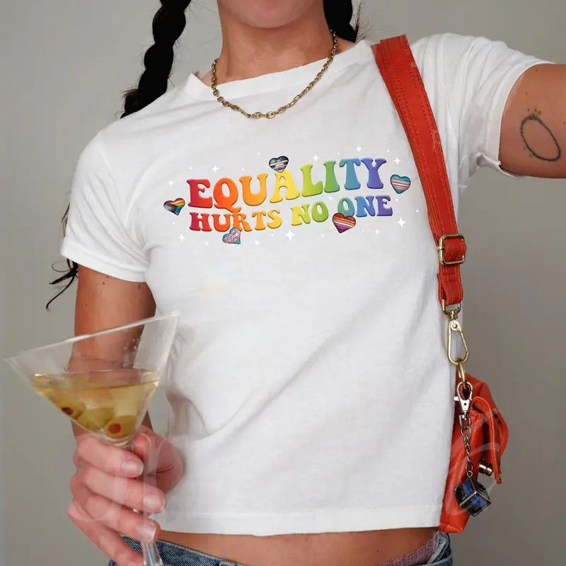 LGBT Pride Month Y2K Baby Equality Hurts No One Human Rights Equality Shirt Gay Pride T-Shirts, Hoodie, Sweatshirt