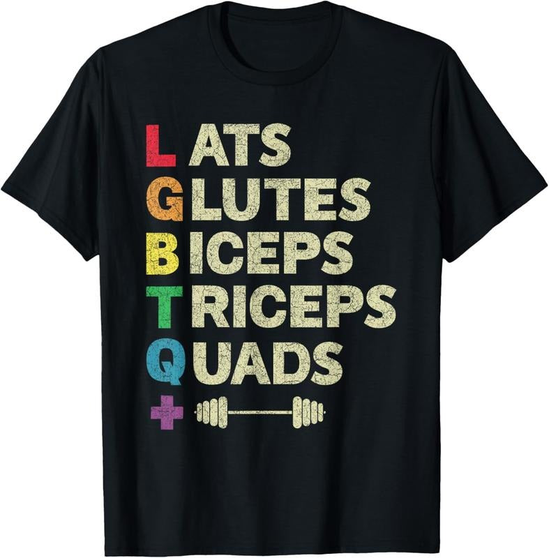 LGBTQ Lats Glutes Biceps Triceps Quads Weightlifting T-Shirt Hoodie, Sweatshirt | HypeCrazeTee.com